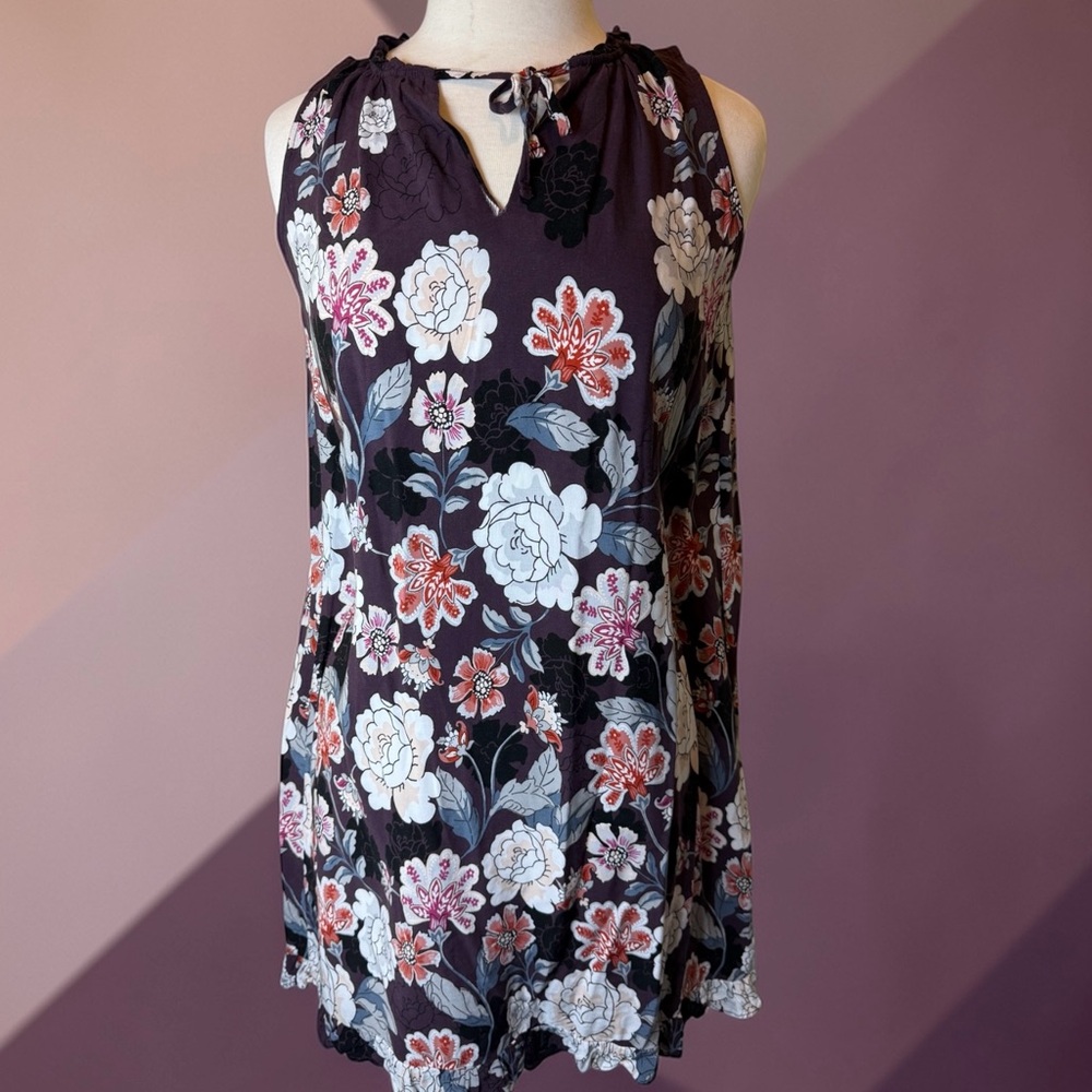 Loft Floral Plum Dress